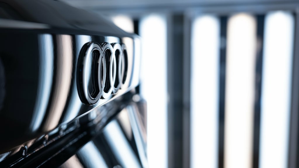 Close-up of a bonnet with the Audi emblem