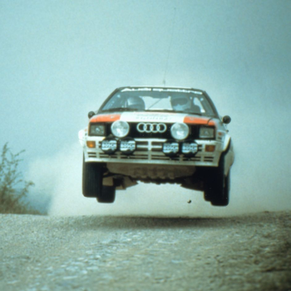 Hannu Mikkola and Arne Hertz in the Audi quattro